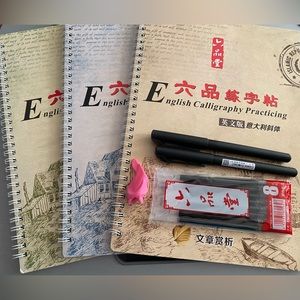 Re-Useable 3D Grooved English Calligraphy Copybooks